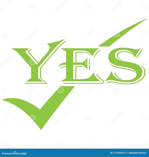 Yes logo design vector stock vector. Illustration of decision - 211063815