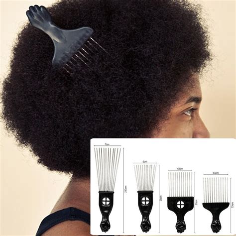 Set of 4 Metal African American Pick Comb For Afro Hair | Afro hairstyles, Short hair styles, Hair