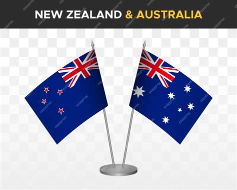 Premium Vector | New zealand vs australia desk flags mockup isolated 3d vector illustration ...