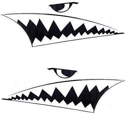 Amazon.com: ATMOMO BLACK 2Pcs Car Body DIY Shark Teeth Decal Shark Mouth Teeth Stickers ...