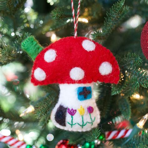 Mushroom House Ornament, Felt Wool | Ornaments 4 Orphans®