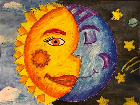 Elements of the Art Room: 4th Grade Eclipse inspired Suns & Moons!