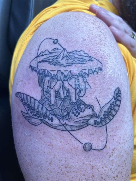 The Great A’Tuin tattoo that I just got : r/discworld