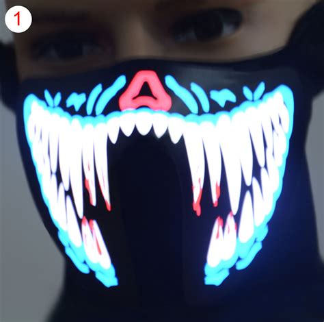 Face Mask Led Light Up Flashing Halloween Party Costume Dance Cosplay Cos Decor | eBay