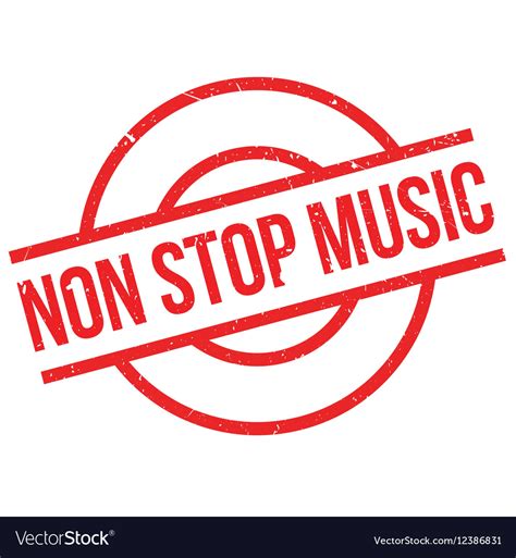 Non stop music rubber stamp Royalty Free Vector Image