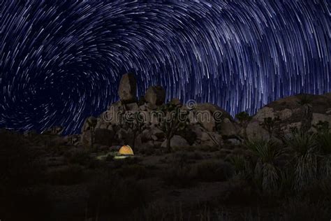 Long Exposure Star Trails in Joshua Tree National Park Stock Image ...