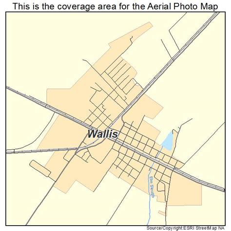 Aerial Photography Map of Wallis, TX Texas