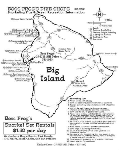 Big Island Snorkeling Map - Dianna Mehetabel