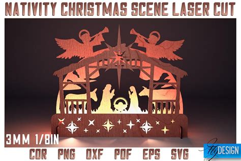 Nativity Christmas Scene Laser Cut SVG | Nativity Laser Cut SVG Design By Fly Design | TheHungryJPEG