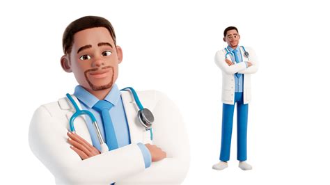 3D model Black Doctor Cartoon Male Character VR / AR / low-poly rigged animated | CGTrader