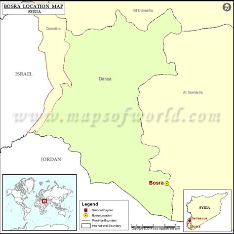 Where is Bosra | Location of Bosra in Syria Map