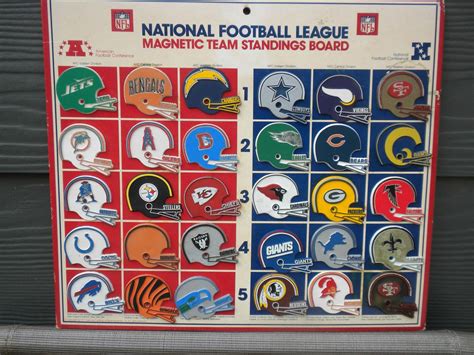 1970s NFL Football Magnetic Standings Board with all 28 team helmet ...