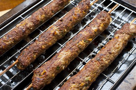 Grilled spicy shish kebabs - Free Stock Image