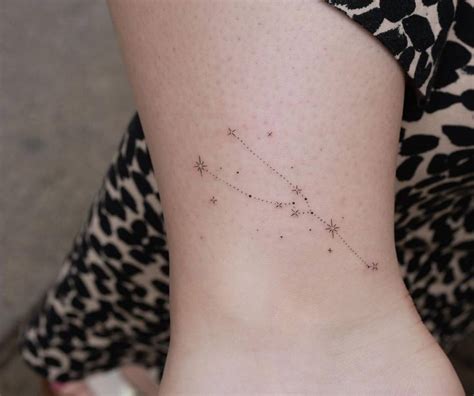 Taurus constellation tattoo in fine line