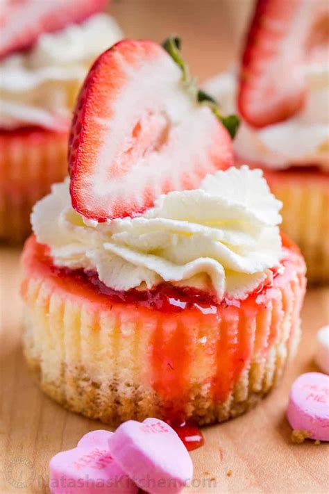 Mini Strawberry Cheesecakes Recipe - NatashasKitchen.com