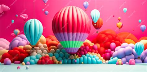 Premium Photo | A colorful balloon background with balloons and rainbow