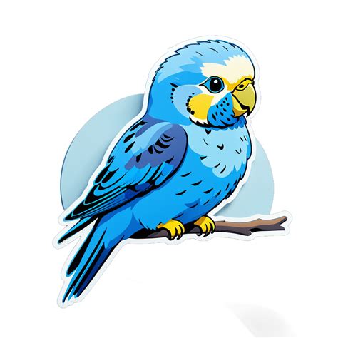 I made an AI sticker of budgerigar blue color