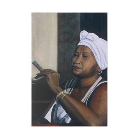 Lady Smoking Cigar Décor Woman Smoking Realism Art Print Older Woman Smoking Cigar Art Woman ...