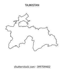 Tajikistan Map Outline Stock Illustration 399709402 | Shutterstock