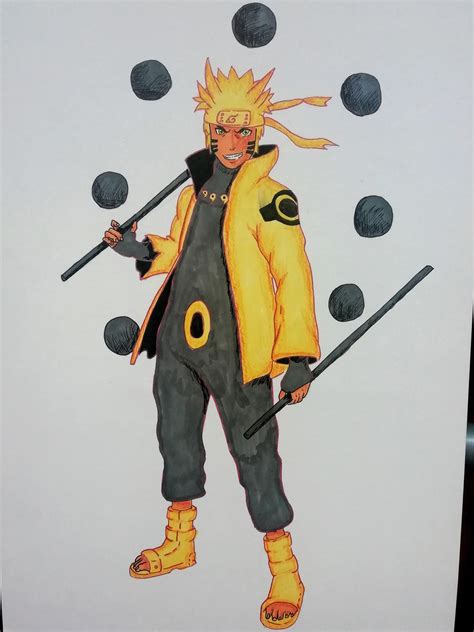 Naruto Sage Of Six Paths Mode drawing, comment what you think. : r/Naruto