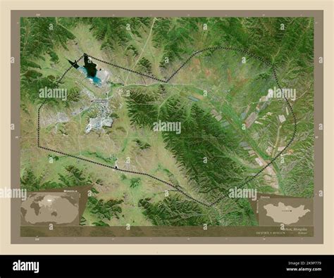 Orhon, municipality of Mongolia. High resolution satellite map ...