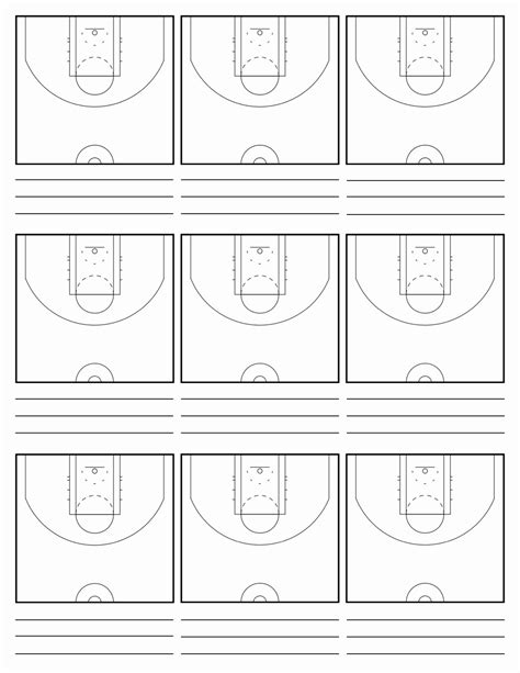 Printable Diagram Of Basketball Court - Heart Printable Treasury Trove