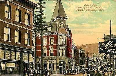 Pawtucket Rhode Island RI 1915 Main Street Slater Trust Company Vintage ...