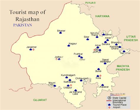 Travel Map, Tourist Map, Rajasthan Travel Map, Tourist Map of Rajasthan