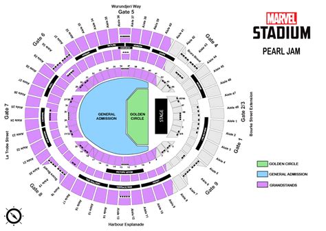 Pearl Jam Seating Map - Marvel Stadium | Austadiums