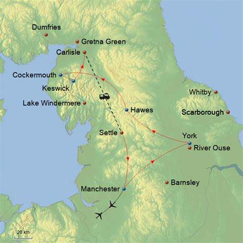 StepMap - Lake District & Yorkshire Dales - Landkarte für Great Britain