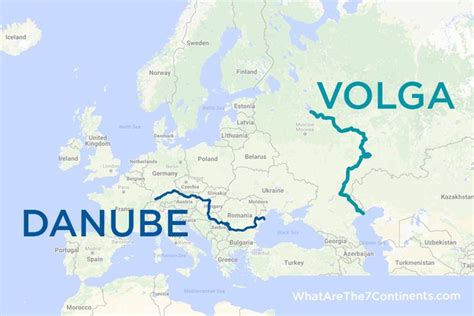 Danube-Volga River Map #danube #volga | 7 continents, Europe, Map