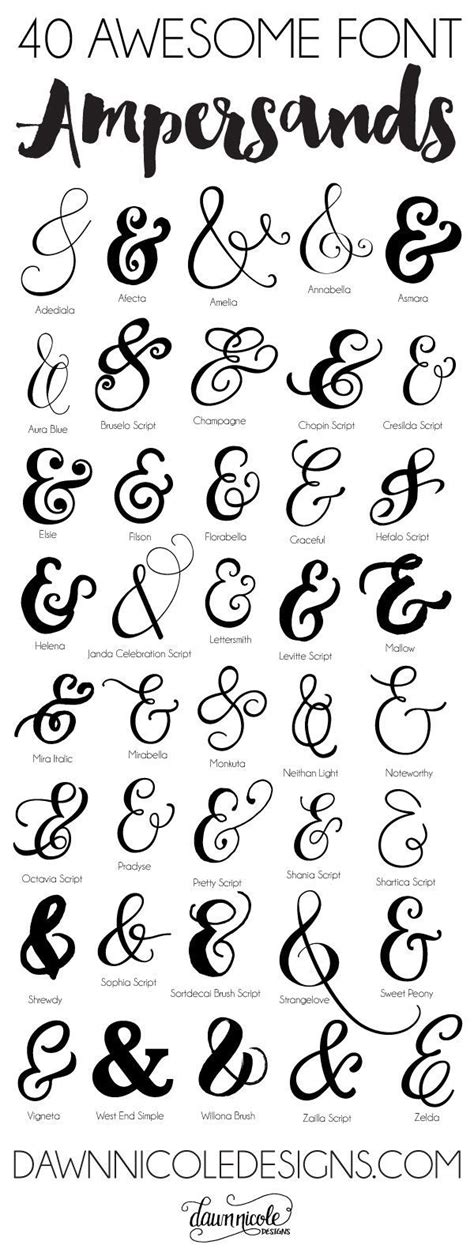 40 Awesome Font Ampersands (by Dawn Nicole) | Hand lettering, Creative ...