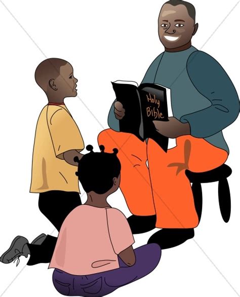 African American Youth with Bible | Sunday School Clipart