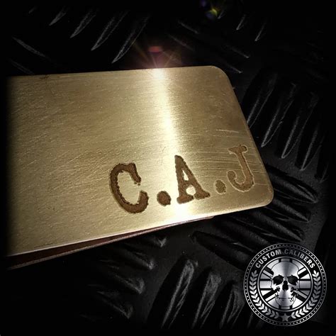 Engraved Money Clip Solid Brass Gold Personalised Initials - Etsy