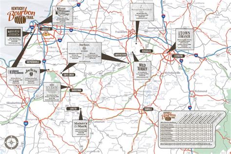 Kentucky Bourbon Trail & Kentucky Bourbon Trail Craft Tour Map ...