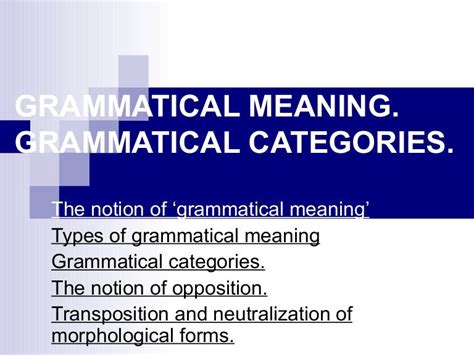 Grammatical meaning