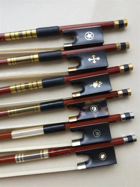 1 PC Violin Wood Bow 4/4 Brazil Wood Violin Bow Ebony Frog Hawksbill ...