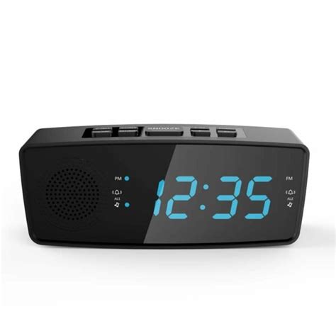 Digital Display Alarm Clocks AM/FM Radio Desktop Clock With Dual USB ...