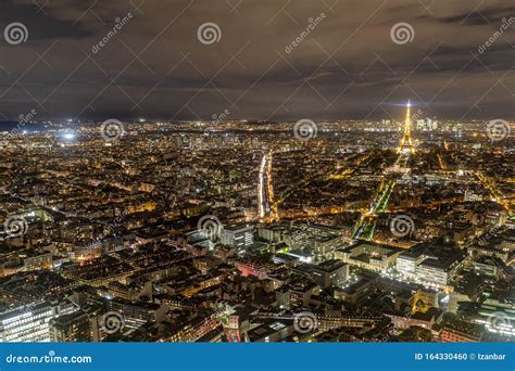 Paris Night View Aerial Panorama Stock Photo - Image of paris ...