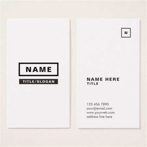 Minimalist Simple Vertical Business Card | Zazzle | Vertical business cards, Vertical business ...