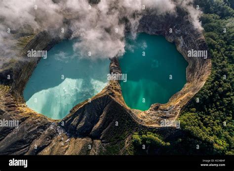 Aerial view of Kelimutu volcano, Flores, Indonesia Stock Photo - Alamy