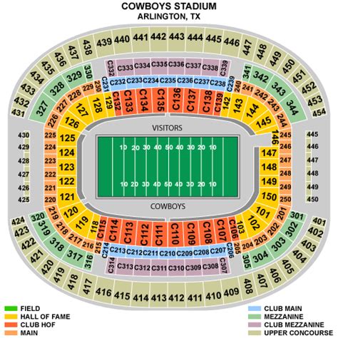 Texas Stadium Seat Map | Tourist Map Of English