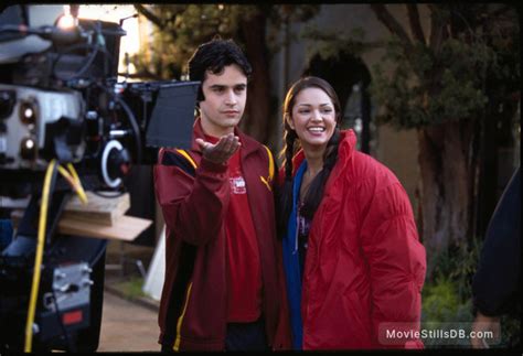 Clockstoppers - Behind the scenes photo of Jesse Bradford & Paula Garcés