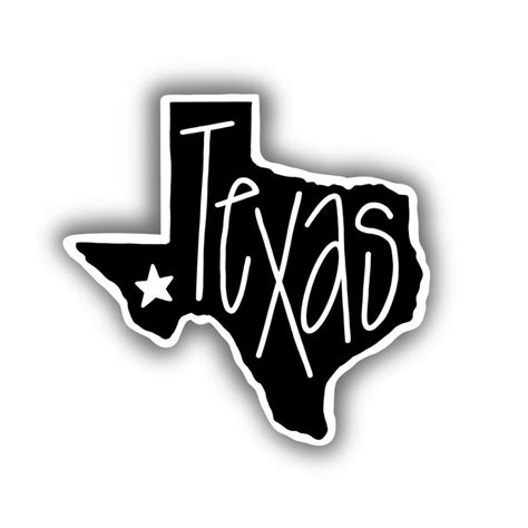 Excited to share this item from my #etsy shop: Texas State Outline Black and White Sticker ...