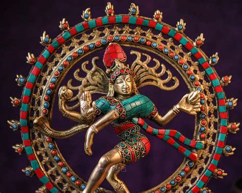 Buy Dancing Shiva Nataraja Statue, 35CM Brass Inlay Work Dancing Shiva Natraja Idol, Temple ...