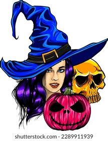 Vector Illustration Witch Halloween Witch Costume Stock Vector (Royalty Free) 2289905753 ...