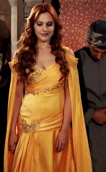 Magnificent Wardrobe — Hurrem’s yellow gown with off-shoulder chiffon ...