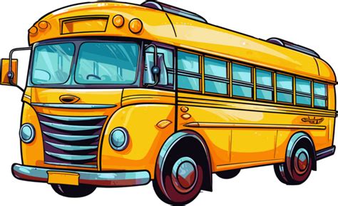 School Bus Cartoon Art PNGs for Free Download