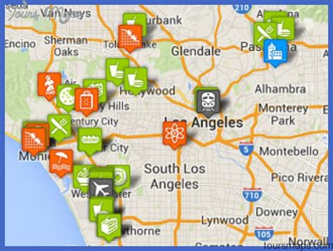 Los Angeles Map Tourist Attractions - ToursMaps.com