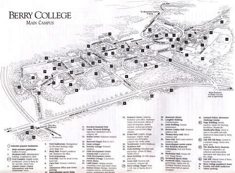 Campus map (Main Campus), Berry College | Berry college, Campus map, Campus